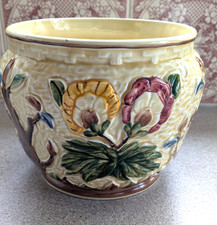 H J Wood Staffordshire Indian Tree Planter Ceramic vintage 1950s hand painted