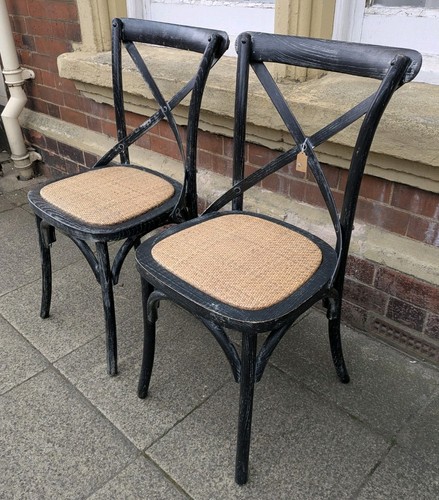 Pair rustic cane rattan - pair, of