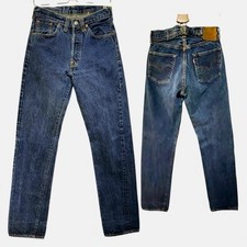 Vintage Levi’s 201XX Big E Buckle Back Selvedge Jeans Sz 32x40 (Actual: 28x35)