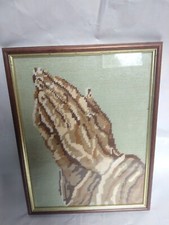 Religious Needlepoint Praying