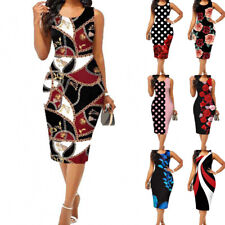 Women's Sleeveless Floral Bodycon Summer Midi Long Party Dress Dresses PLUS SIZE