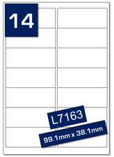  99MM X 38MM L7163 14TV Address labels per sheet White Self Adhesive