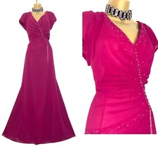 BLUE MOON BY ROMANTICA Size 18 Burgundy Bridesmaid Beaded Formal Prom Dress