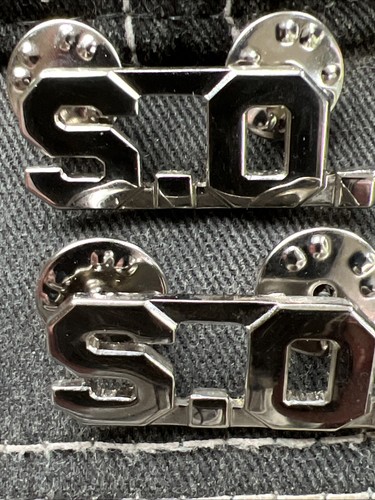 Org silver collar pins - org., 1/2”