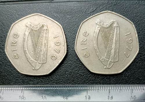 Irish pence coins 1970 - 2, 50