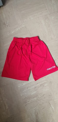 Red macron football shorts - football,