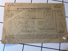 GWR paperwork 320 ‘Dr. To