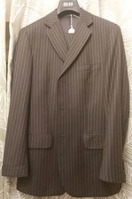 Reiss Mens Dark Grey Wool Pin Stripe Suit Size 40 Regular Waist 32" Leg 31" READ