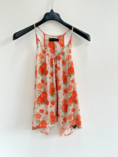 Orange Floral Satin Camisole