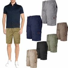Mens Cargo Shorts Cotton Plain