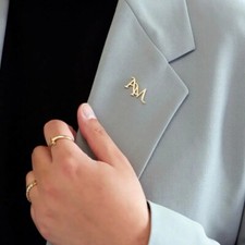 Custom Initials Brooch Lapel