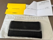 Stella McCartney Falabella Flap Continental Wallet Purse in Black