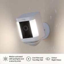 Ring Spotlight Cam Plus Battery Wireless Outdoor Security Camera White