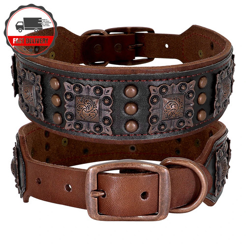 Wide luxury leather - leather, studded
