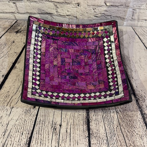 30cm purple square mirror - square,