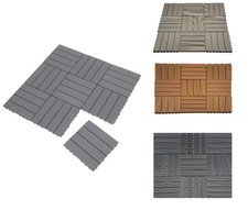 WPC Interlocking Decking Tiles 1m² (11pcs) Garden Patio Balcony Floor – 30x30cm