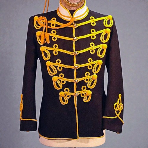 Men black hussar military - black,