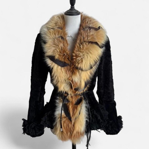 Women rabbit fur coat with - women's, rabbit-fur