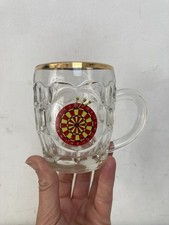 Vintage Darts Tankard Half Pint Glass Man Cave Home Bar Pub Beer Glass