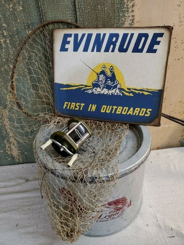Vintage style evinrude boat - style,