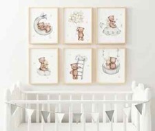 Teddy Bear Poster Print Nursery Wall Art Baby's Room Decor Playroom Posters