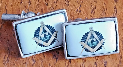 Masonic silver cufflinks - masonic,