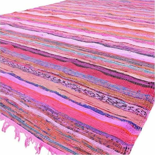 Indian pink chindi rug - rug, floor