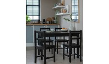 Raye Black Dining Table & 4 Black Chairs