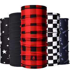 Windproof Red Buffalo Check Windproof Motorbike Neck Warmer Fleece Snood Scarf