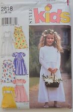 Style 2818 Girls Dress Sewing Pattern Flower Girl Dress Age 3-8 Summer Wedding