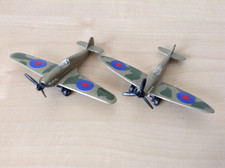 2 Iconic World War 2 Aircraft- Spitfire & Hurricane. Diecast Models.VG Condition