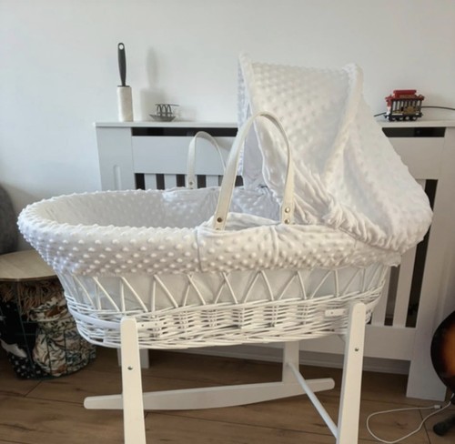White moses basket rocking - white,