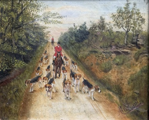 English school oil on - (xix),