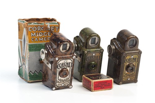 Coronet midget camera - camera, lot