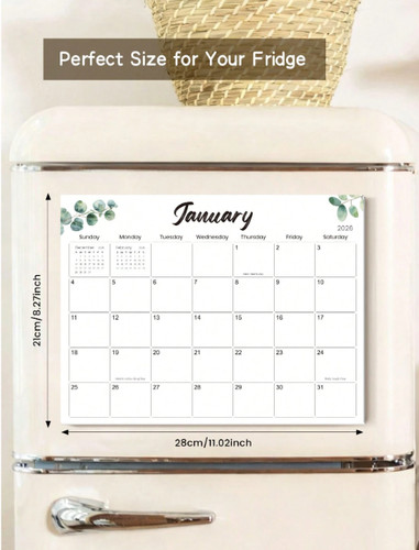 Magnetic fridge calendar 2026 - fridge,