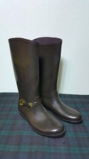  Ralph Lauren Collection Women's Equestrian Stir-rup Brown RainBoots  Sz:7.B  