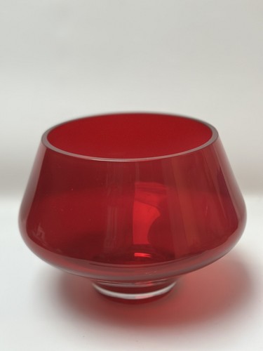 Vintage hand made red glass - red,