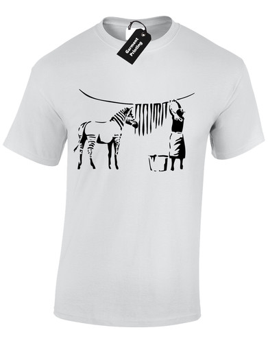 Banksy zebra stripes mens - zebra, t