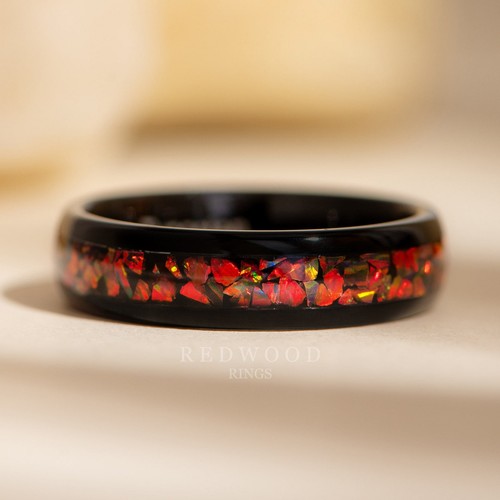 Black polished tungsten ring - polished,