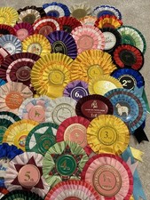 Job Lot X 100 Vintage Ribbon Rosettes Dog, Equestrian Great For Repurposing lot8