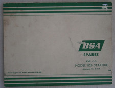 BSA 250 cc B25 Starfire  Spare Parts Catalogue , original 1967