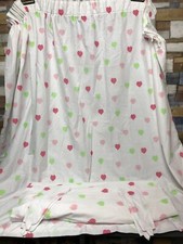 Lined Curtains By 'Colours' White With Multicoloured Hearts ~ Little Girls Room