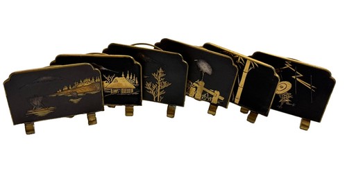 6pc vintage japanese damascene - 6pc,