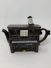 Vintage Swineside Teapottery Ceramic Parlor Piano Decorative Teapot [B1-1-4-]