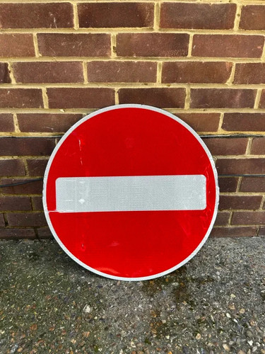 Entry road sign metal - sign,