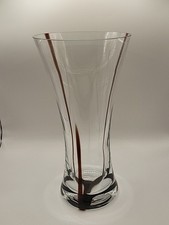 Dartington Crystal Glass Vase "Henna Trail" Boxed 10"x5" Stunning .