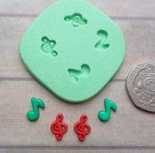 Mini Craft Mould: Tiny Music Notes (10mm) Dolls House / Nail Art / Clay / PMC