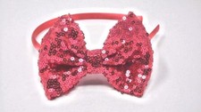 4" Sequin Fabric Shiny bow Alice band hair headbands