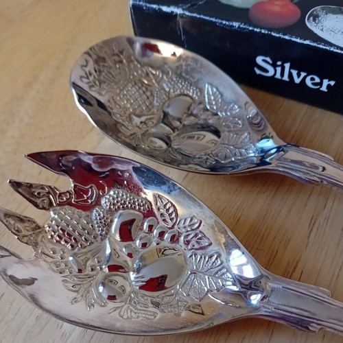Silver plated salad serving - silver,