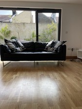 Dwell 3 Seater Sofa Leather Sofa Black